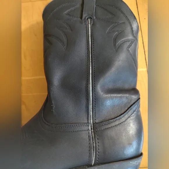Durango Black Leather Cowboy Boots
