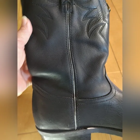 Durango Black Leather Cowboy Boots