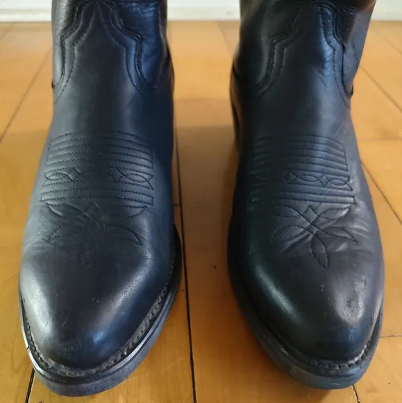 Durango Black Leather Cowboy Boots