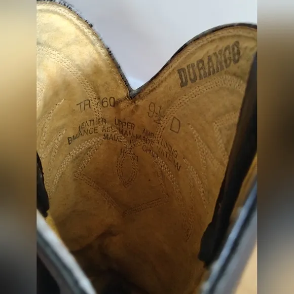 Durango Black Leather Cowboy Boots