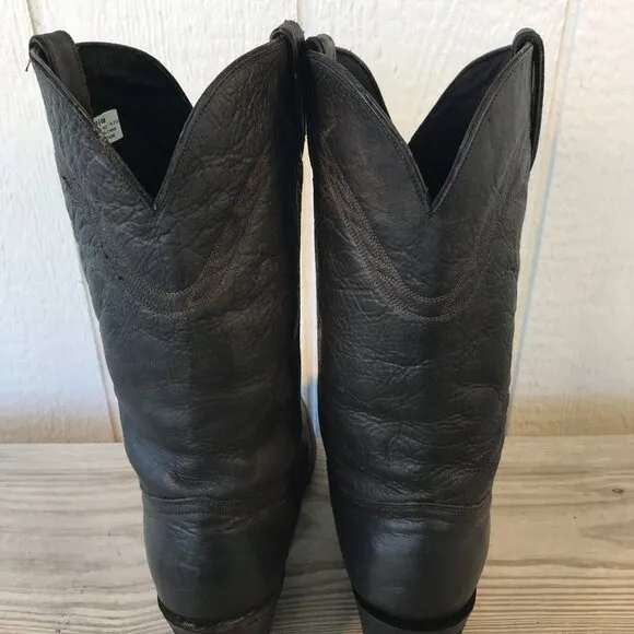 Durango Mens Dyed Black Leather Cowboy Western Boots 10.5 EE TR2104