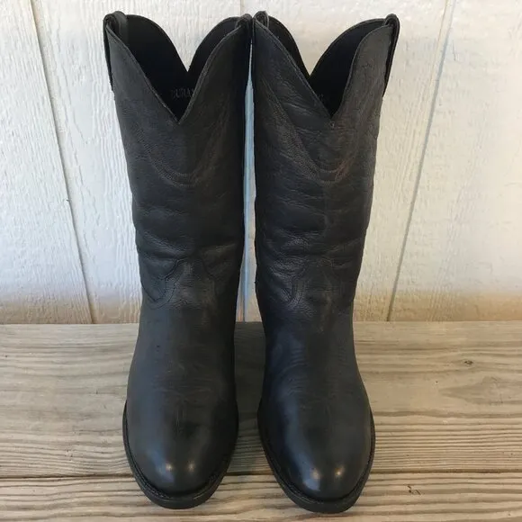 Durango Mens Dyed Black Leather Cowboy Western Boots 10.5 EE TR2104