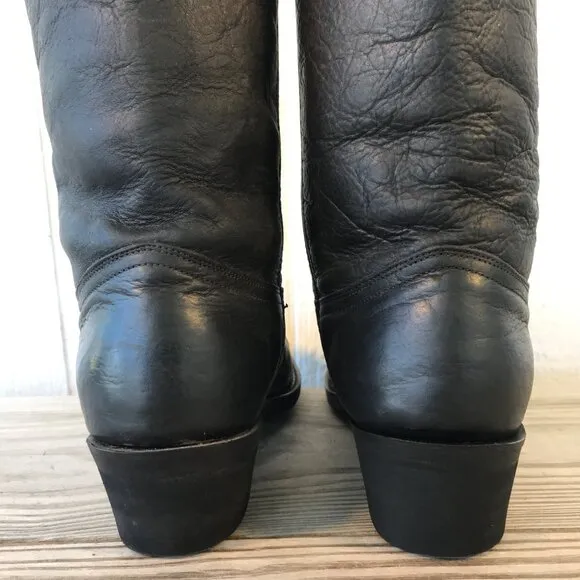 Durango Mens Dyed Black Leather Cowboy Western Boots 10.5 EE TR2104