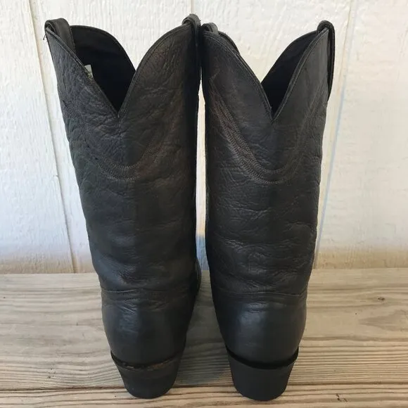 Durango Mens Dyed Black Leather Cowboy Western Boots 10.5 EE TR2104
