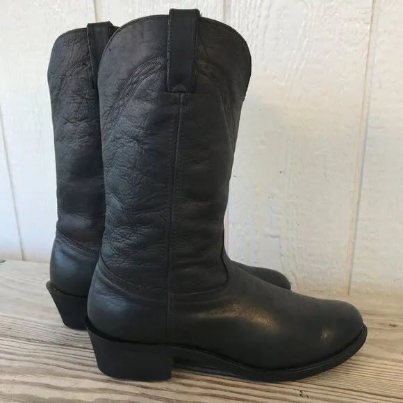 Durango Mens Dyed Black Leather Cowboy Western Boots 10.5 EE TR2104