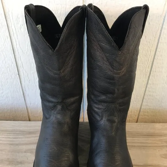 Durango Mens Dyed Black Leather Cowboy Western Boots 10.5 EE TR2104