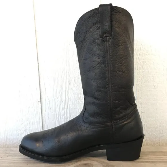 Durango Mens Dyed Black Leather Cowboy Western Boots 10.5 EE TR2104