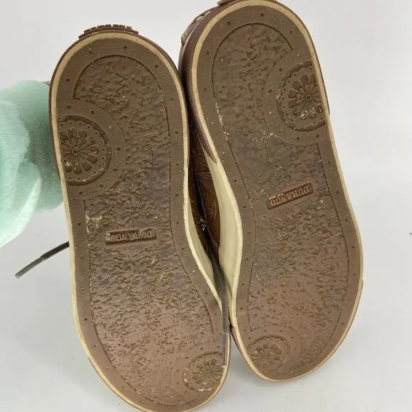 Durango Music city sandstone leather floral embossed boat shoe Womens 9