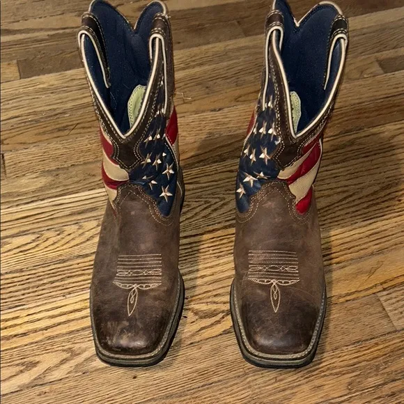 🇺🇸Durango Red White and blue Patriotic cowboy boots size 9.5🇺🇸