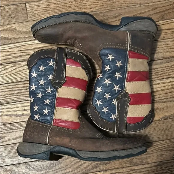 🇺🇸Durango Red White and blue Patriotic cowboy boots size 9.5🇺🇸