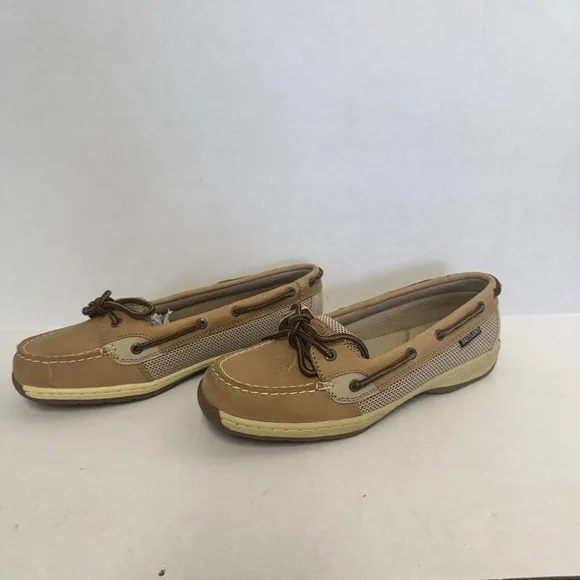 Eastland Women's 8.5 Boat Shoes Sunrise Leather Suede Loafer Flat Tan