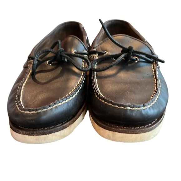 Eastland Yarmouth Leather Camp Moc Boat Slip On Shoe Navy 7.5D Heavy USA Vibram