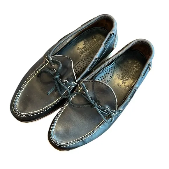 Eastland Yarmouth Leather Camp Moc Boat Slip On Shoe Navy 7.5D Heavy USA Vibram
