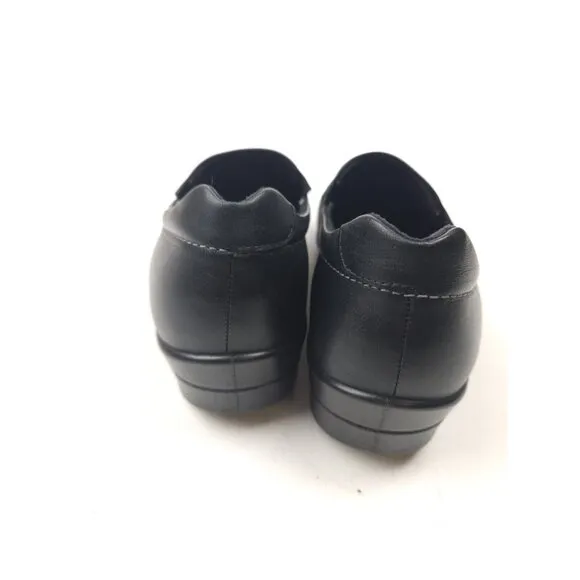 Ecco Abelone Loafer Shoes Women's 37 US 6-6.5 Black Leather Comfort Wedge Career