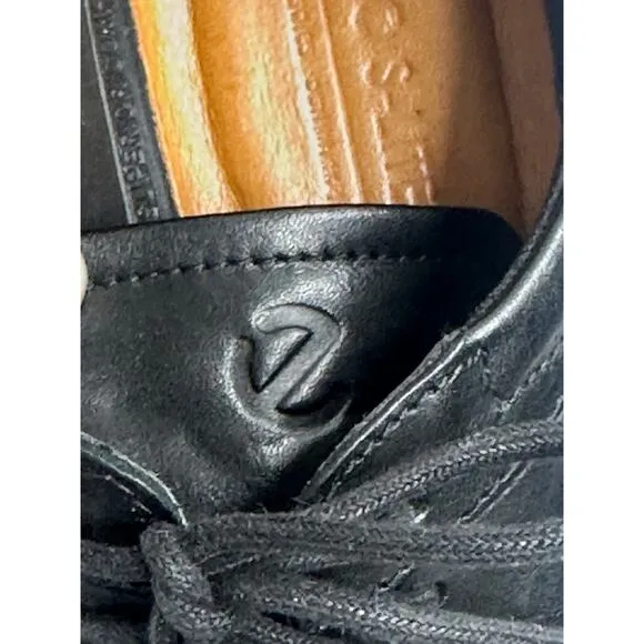Ecco Black Leather Oxford Shoes Lace-Up Design Formal Office Workwear 43 9.5