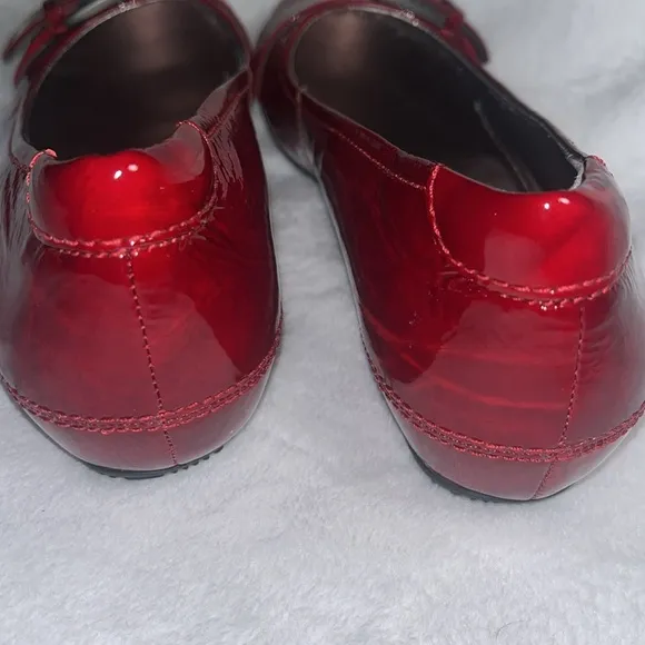 Ecco Bouillon Retro Red buckle flats