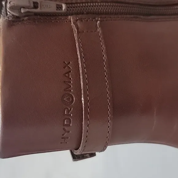 ECCO Brown Leather Hydromax Flat Zip Boots, Size 10-10.5 EU41, Color Mink, inBox