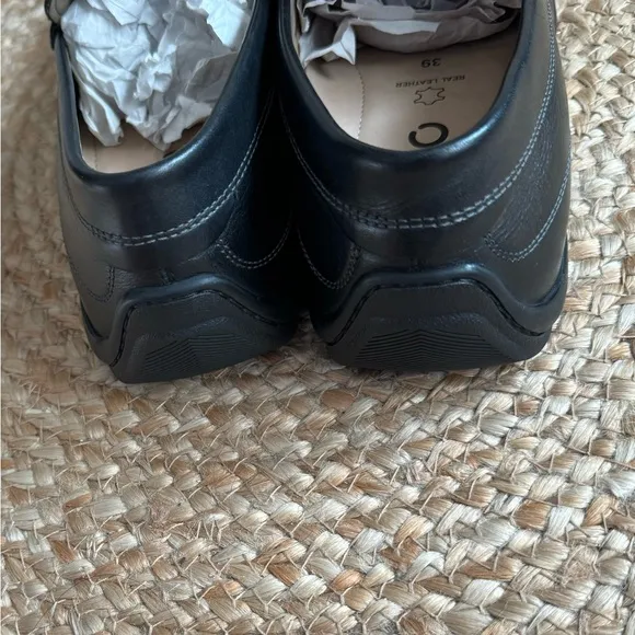ECCO Classic Moccasins Black Leather Slip On Loafers, Men's Size 5-5.5 US/ EU 39