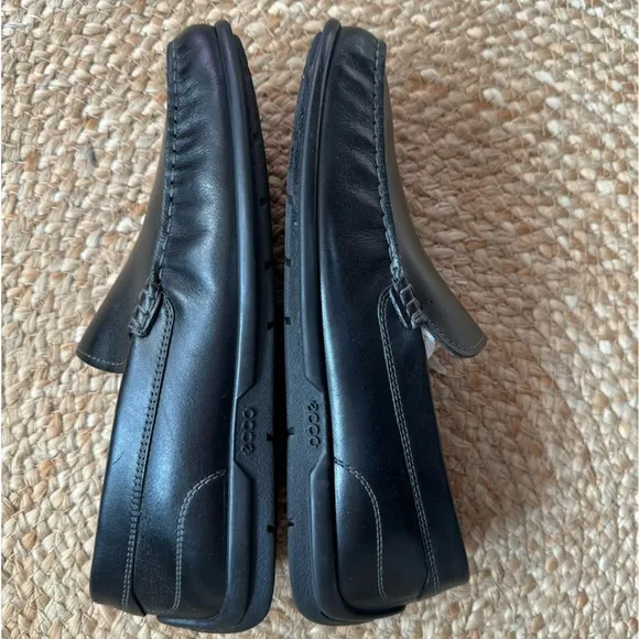 ECCO Classic Moccasins Black Leather Slip On Loafers, Men's Size 5-5.5 US/ EU 39