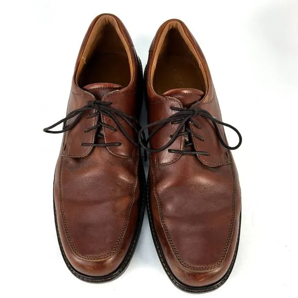 Ecco Holton Apron Shoe Men's Size US 13/EU 46 Toe Derby Dress Brown Leather