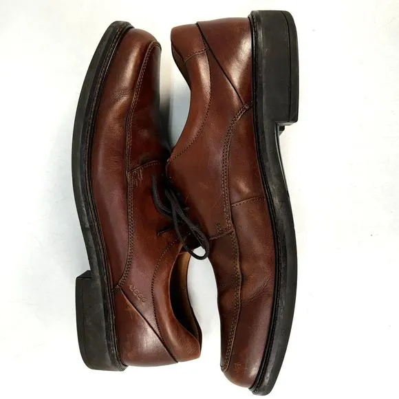 Ecco Holton Apron Shoe Men's Size US 13/EU 46 Toe Derby Dress Brown Leather