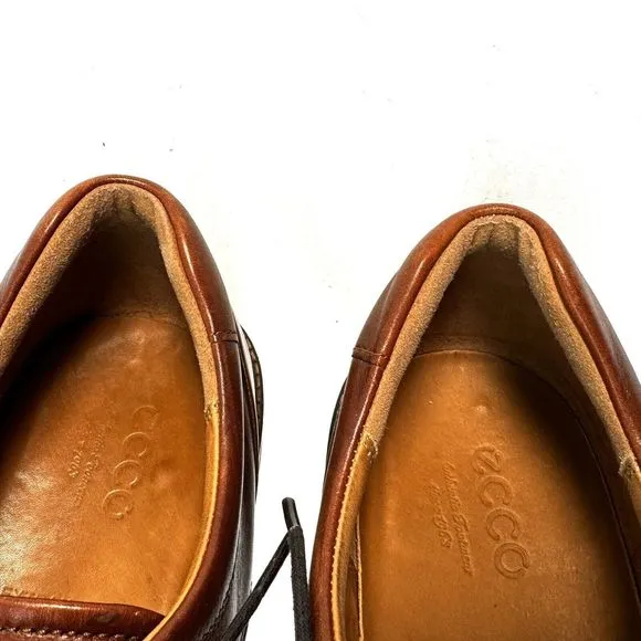Ecco Holton Apron Shoe Men's Size US 13/EU 46 Toe Derby Dress Brown Leather