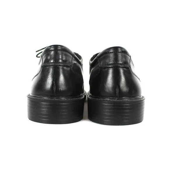 Ecco Holton Apron Toe Black Leather Lace Tie Derby Shoe 47 Shock Point Sole