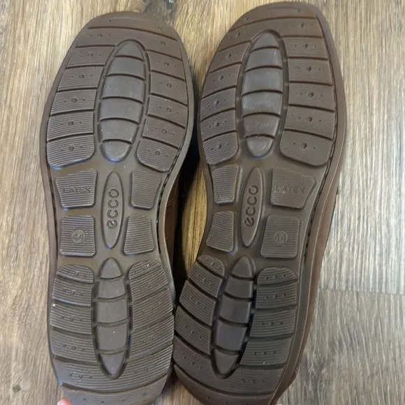Ecco Men’s Brown Driving Moc Boat Shoes Loafers Slip On Size 44 US 11