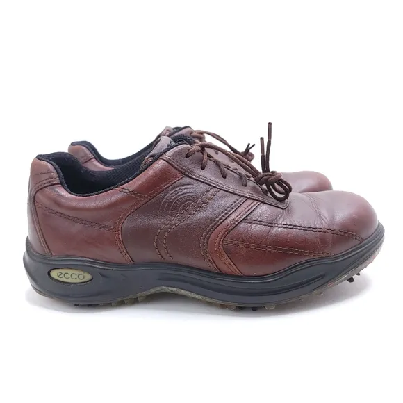 ECCO Men's Hydromax Brown Black Golf Leather Shoes US 7.5/ EUR 40