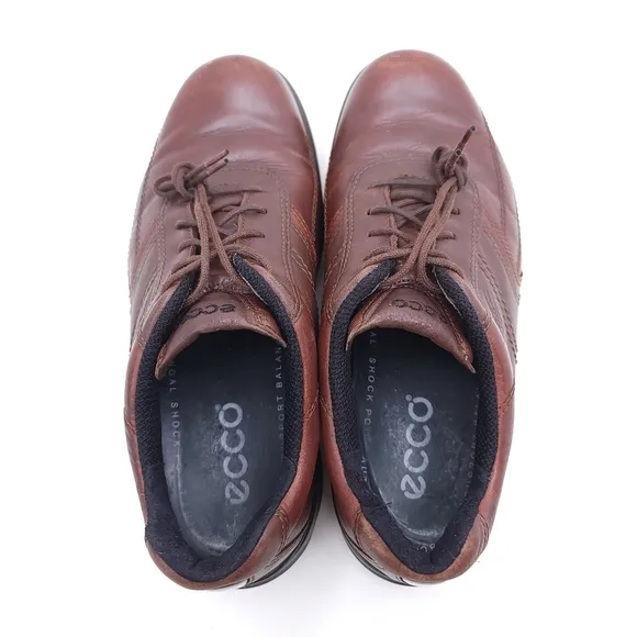 ECCO Men's Hydromax Brown Black Golf Leather Shoes US 7.5/ EUR 40