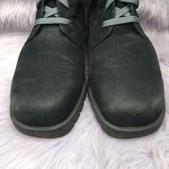 Ecco Suede Soft Ankle Wool Lining Boots Bootie Women Size 40 9-9.5 Black Lace Up