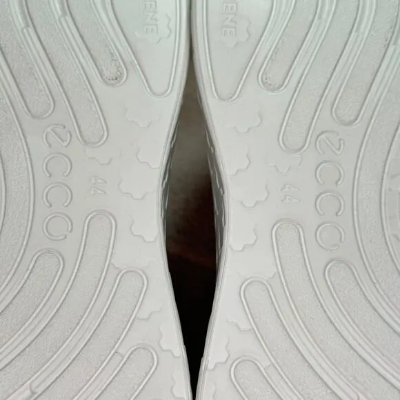 Ecco Therap Mens Textured White Leather Athletic Training Shoes 44EU 10-10.5 US