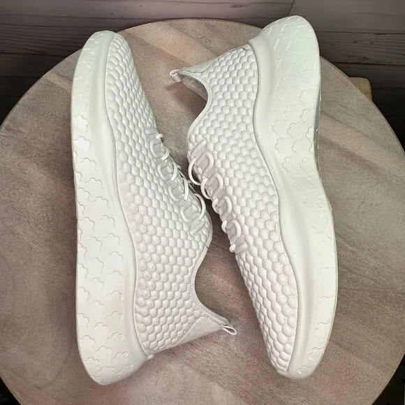 Ecco Therap Mens Textured White Leather Athletic Training Shoes 44EU 10-10.5 US