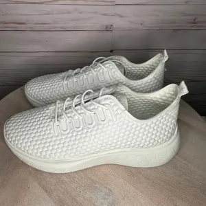 Ecco Therap Mens Textured White Leather Athletic Training Shoes 44EU 10-10.5 US
