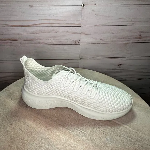 Ecco Therap Mens Textured White Leather Athletic Training Shoes 44EU 10-10.5 US