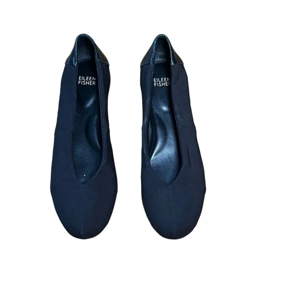 EILEEN FISHER Black Grosgrain Ballet Flats