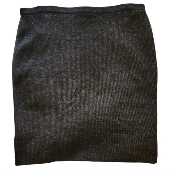Eileen Fisher Black Wool Blend Pencil Skirt Stretch Pull-On Classic Size Large