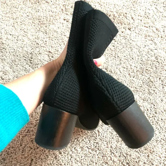 Eileen Fisher Choice Recycled Bootie Ankle Boots Heeled Black Size 9