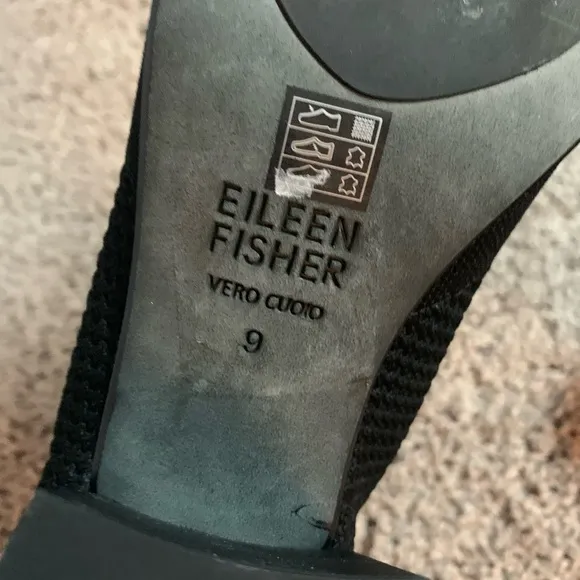 Eileen Fisher Choice Recycled Bootie Ankle Boots Heeled Black Size 9