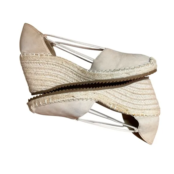 Eileen Fisher Cream Espadrille Jute Wedge Shoes Sz. 7