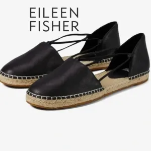 Eileen Fisher Lee Black espadrille flats, 8, CB2410