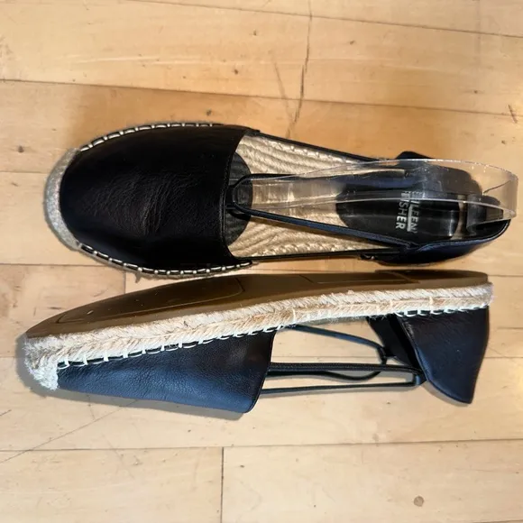 Eileen Fisher Lee Black espadrille flats, 8, CB2410