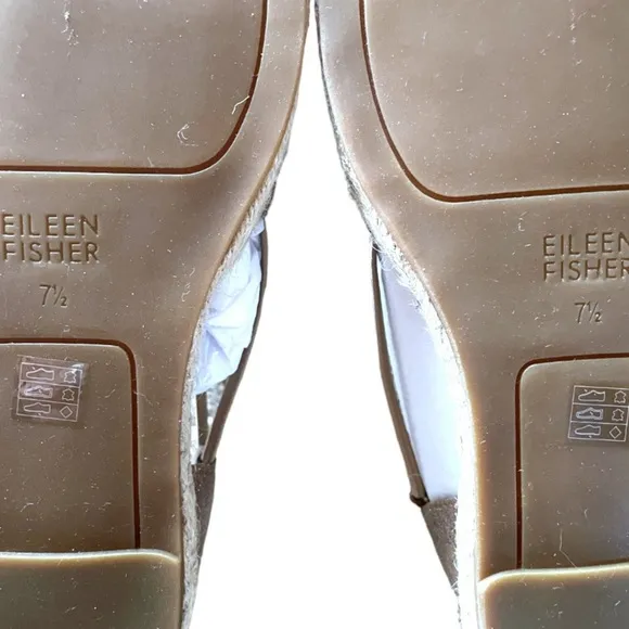 Eileen Fisher Metallic Espadrille Shoes 7 1/2 Bronze 7.5 Shimmering Leather NIB