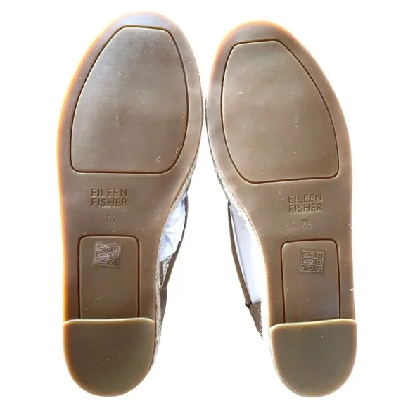 Eileen Fisher Metallic Espadrille Shoes 7 1/2 Bronze 7.5 Shimmering Leather NIB