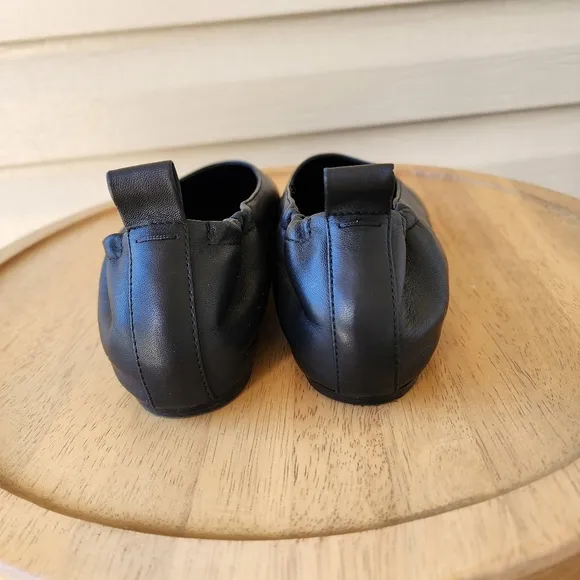 Eileen Fisher Naomi Nappa black leather ballet flats size 7.5