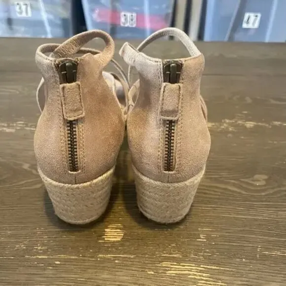 Eileen Fisher Nubuck Espadrille Wedges Size 10 Neutral Wedge NWOT