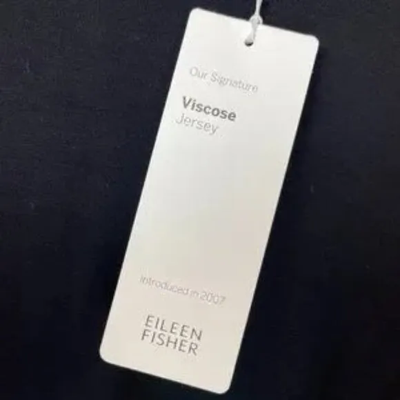 EILEEN FISHER Viscose-Jersey Three-Quarter-Sleeve V-Neck Shift Dress Sz L - NWT