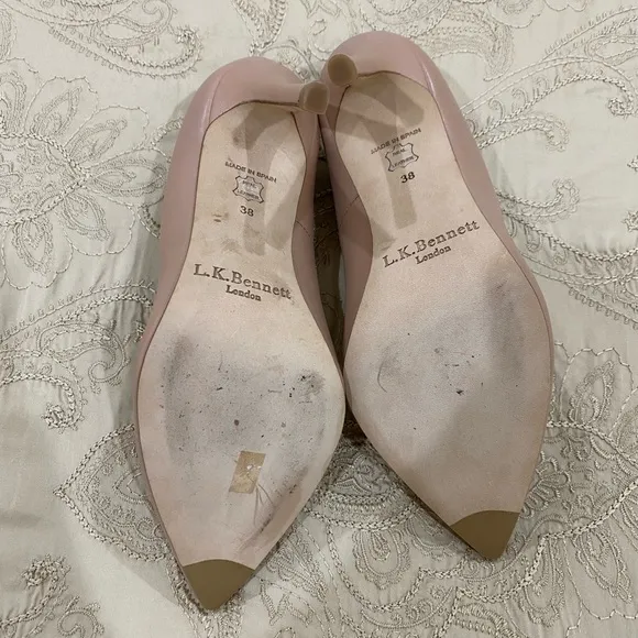 Elegant L.K. Bennet Nude Leather Pumps/Heels Size 8