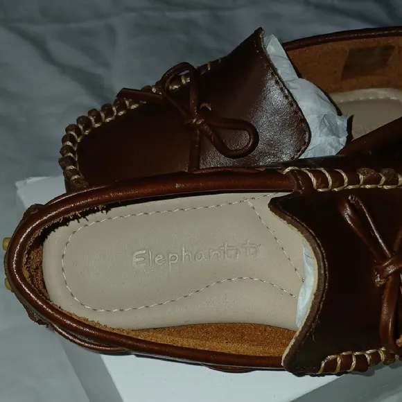 Elephantito Brown Moccasins with Soft Leather and Flexible Sole.7 months Old