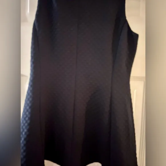 Eliza J Women's 8 Retro, Mod Inspired, Textured Dark Navy, White, &amp; Pink Dress